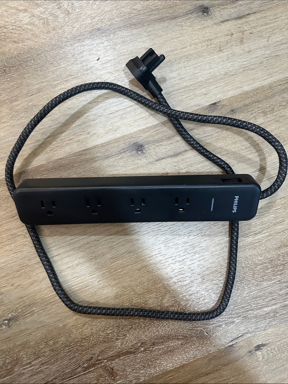 Philips Black 3-Outlet Surge Protector with Braided Cord
